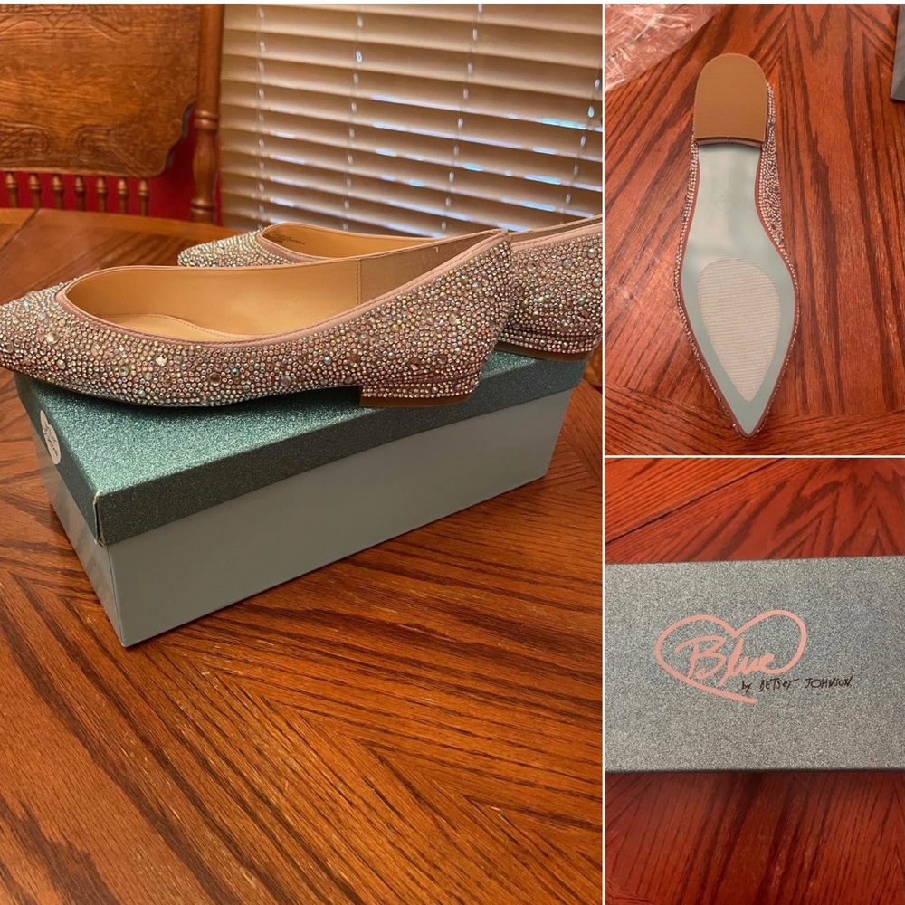 Blue by Betsy Johnson Rhinestone Flats size 7